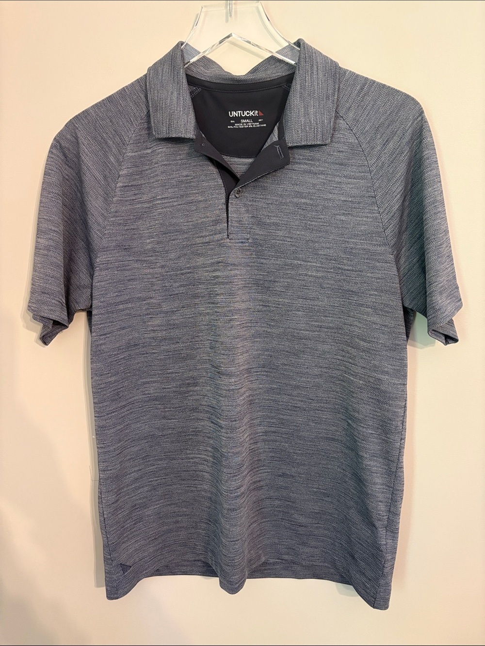 UNTUCKit Men's Blue Gray Heathered Polo